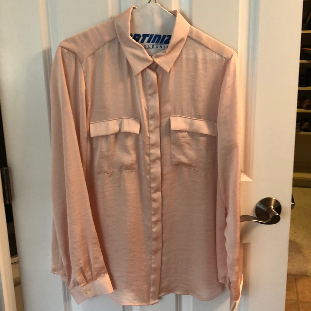 Silk like pink blouse